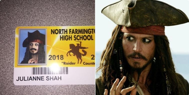 Школьники в Мичигане стали фотографироваться на пропуск в образе звёзд и героев мемов (20 фото)