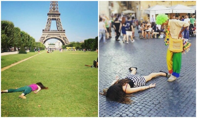 Анти-селфи: девушка притворяется мертвой в популярных местах всего мира (30 фото) Анти-селфи: девушка притворяется мертвой в популярных местах всего мира (30 фото)