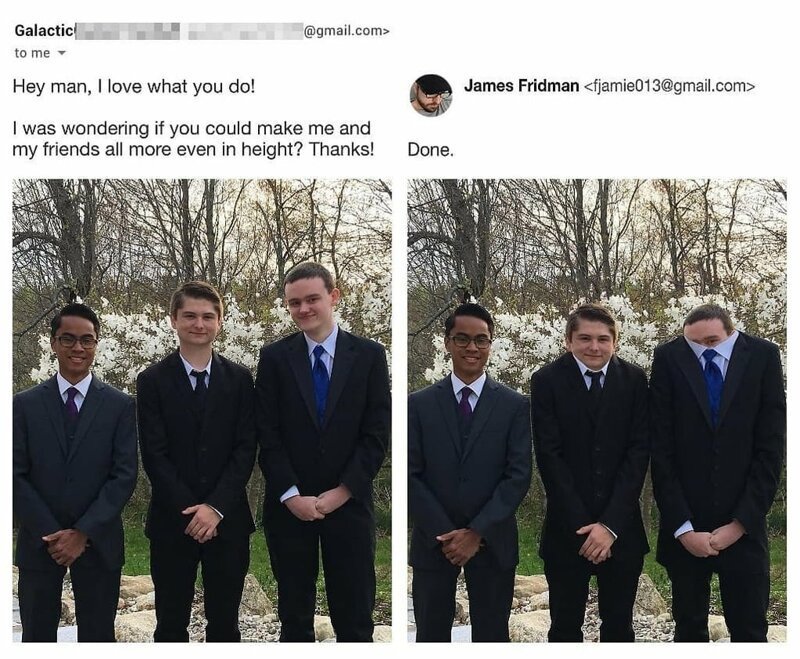 11 работ от мастера фотошопа, который переворачивает желания клиентов с ног на голову (11 фото) 11 работ от мастера фотошопа, который переворачивает желания клиентов с ног на голову (11 фото)