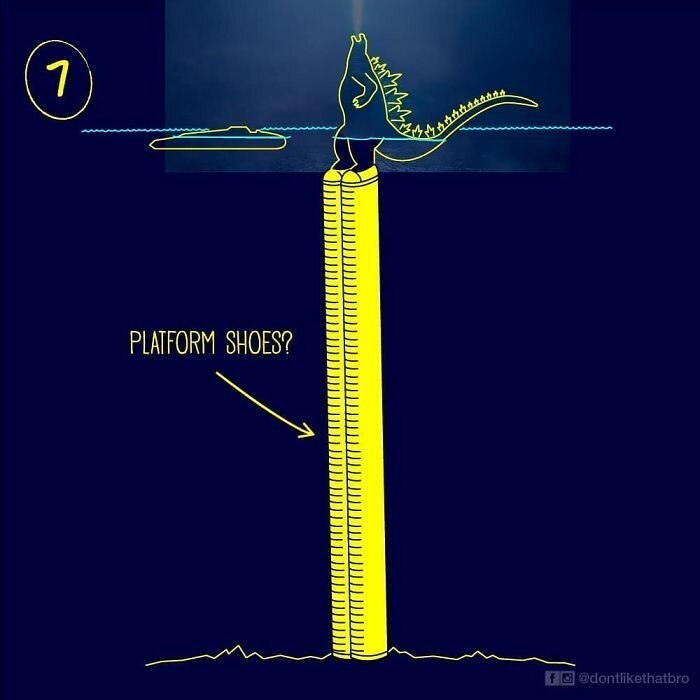 Парень в смешных иллюстрациях показал, как Годзилла в глубоких океанических водах могла находится практически всем своим телом на поверхности (15 фото) Парень в смешных иллюстрациях показал, как Годзилла в глубоких океанических водах могла находится практически всем своим телом на поверхности (15 фото)