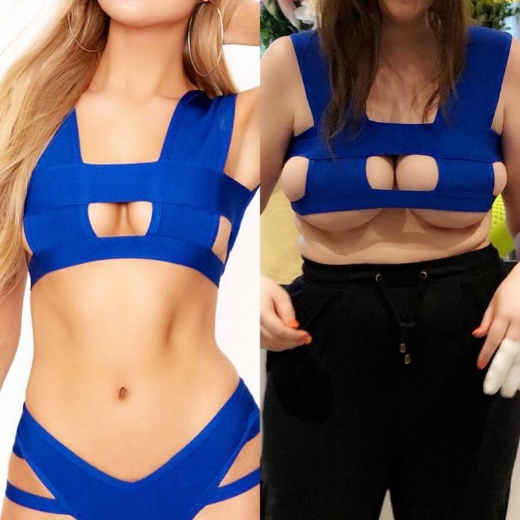 Девушка заказала купальник в интернете, но еле влезла в него и всех рассмешила (5 фото) Девушка заказала купальник в интернете, но еле влезла в него и всех рассмешила (5 фото)