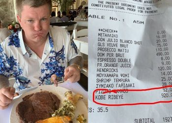 Миконос: Британский боксер заплатил 920 евро за порцию стейка (1 фото)