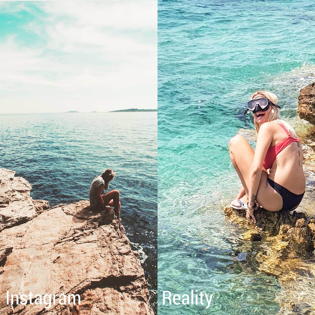 Девушка из Швейцарии сравнила обычную жизнь и то, какой её показывают в Инстаграме (16 фото)