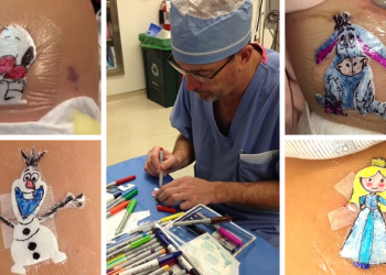 Хирург рисует мультяшек на послеоперационных повязках, чтобы поднять маленьким пациентам настроение (16 фото)