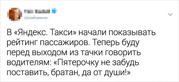 В "Яндекс.Такси" опубликовали рейтинг пассажиров, который сломал самооценку пользователям (19 фото)