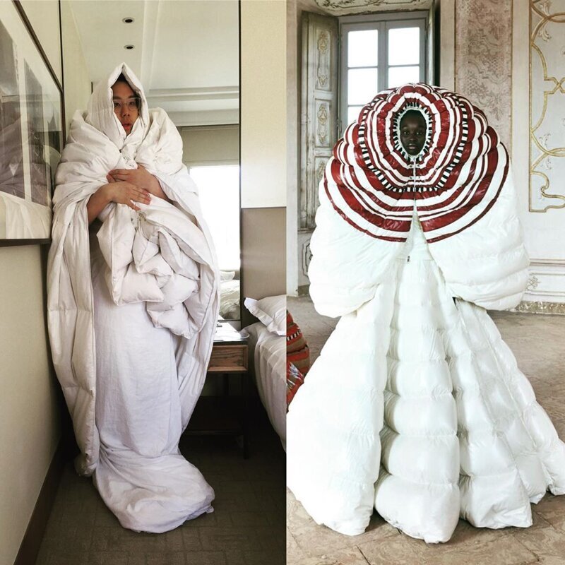 Карантин на стиле: модные образы из подручных материалов (47 фото)