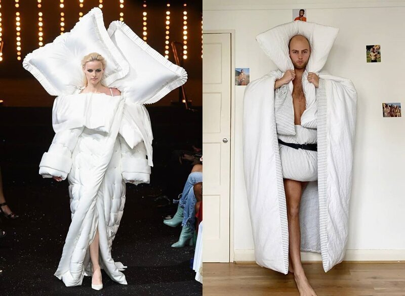 Карантин на стиле: модные образы из подручных материалов (47 фото)