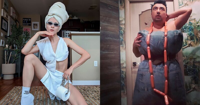 Карантин на стиле: модные образы из подручных материалов (47 фото)