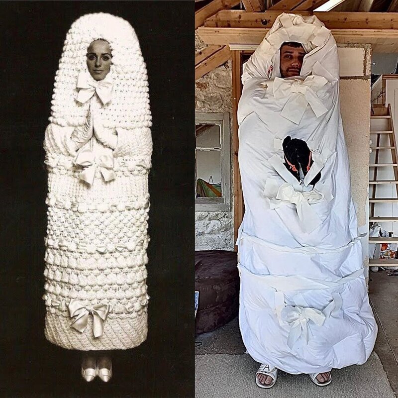 Карантин на стиле: модные образы из подручных материалов (47 фото)