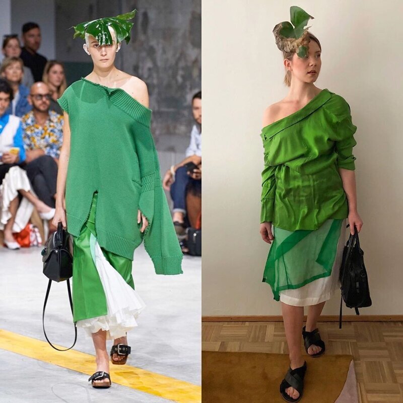 Карантин на стиле: модные образы из подручных материалов (47 фото)