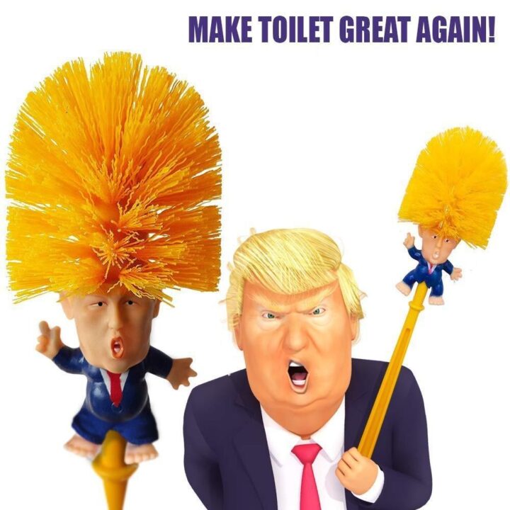 Смешной ершик для унитаза с головой Дональда Трампа.
