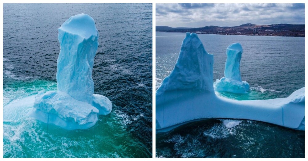Житель города Дилдо нашёл айсберг в форме гигантского пениса (3 фото + 1 видео)