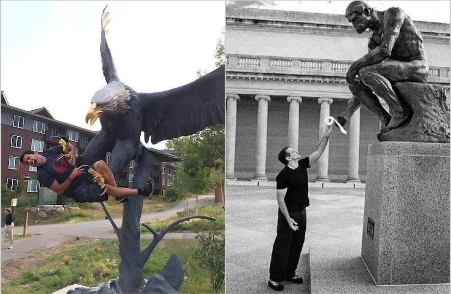 12 забавных снимков со статуями (13 фото) 12 забавных снимков со статуями (13 фото)