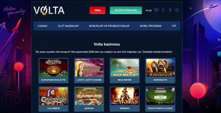 Volta Casino-da slot maşınları